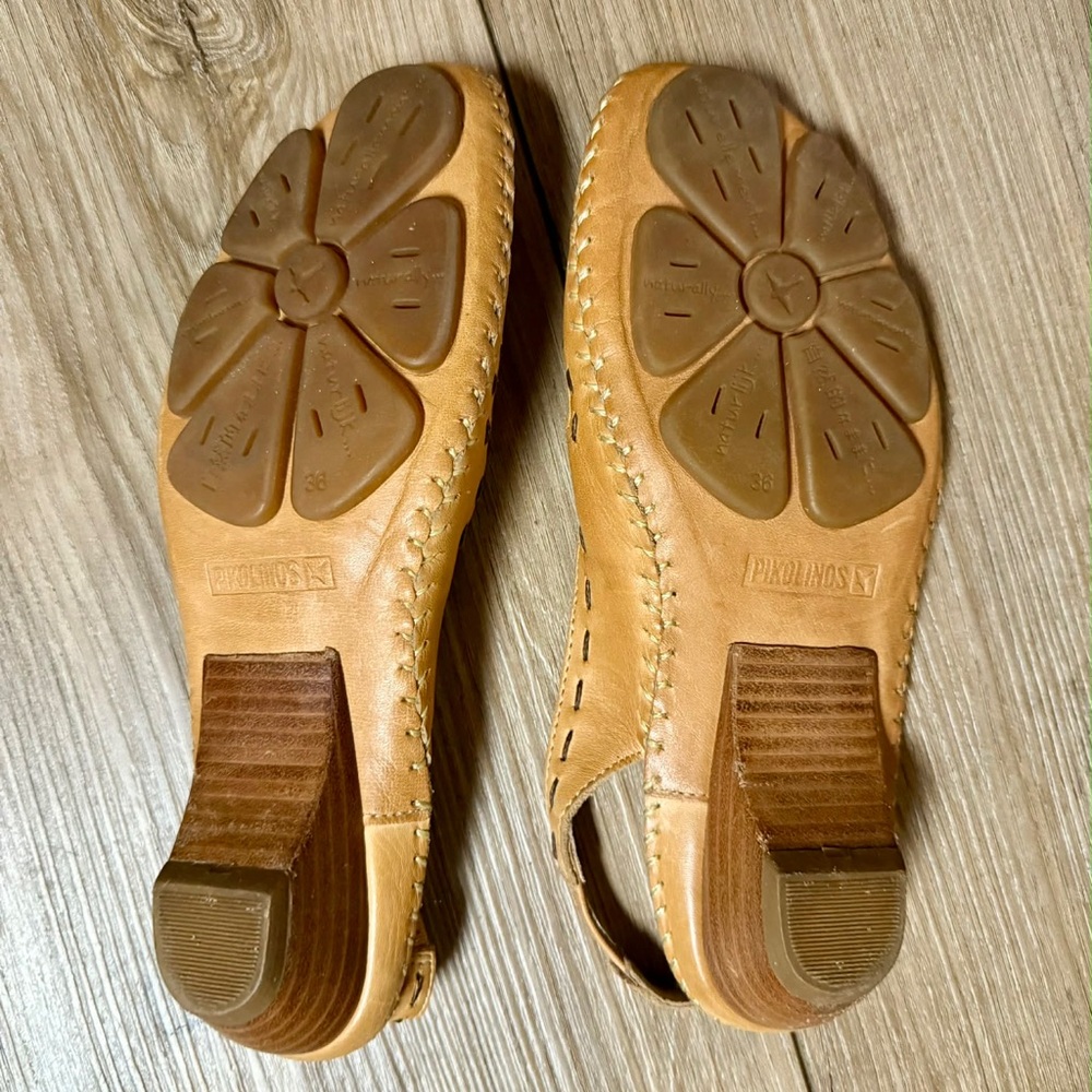 PIKOLINOS Tan Cutout Slingback Flats - Picture 5 of 8